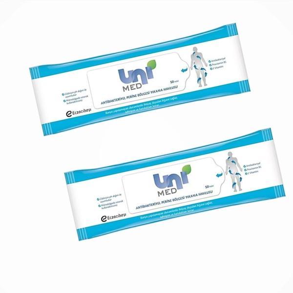 Unimed Antibakteriyel Vücut Yıkama Havlusu 50'li Paket x 2 Paket - Image 1