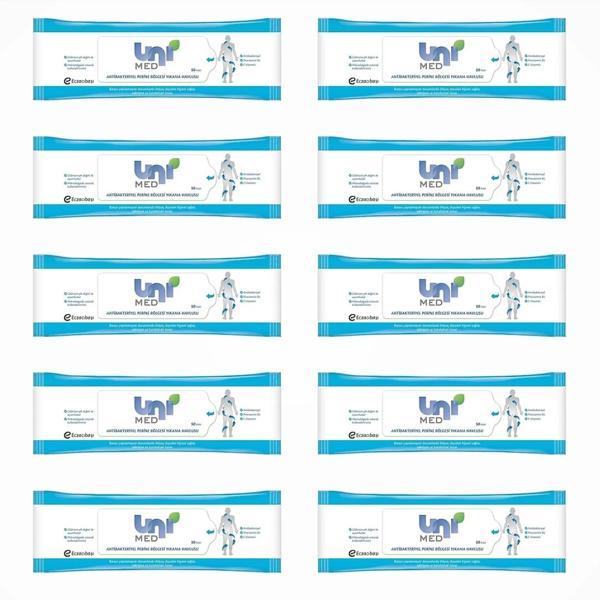 Unimed Antibakteriyel Vücut Yıkama Havlusu 50'li Paket x 10 Paket - Image 1