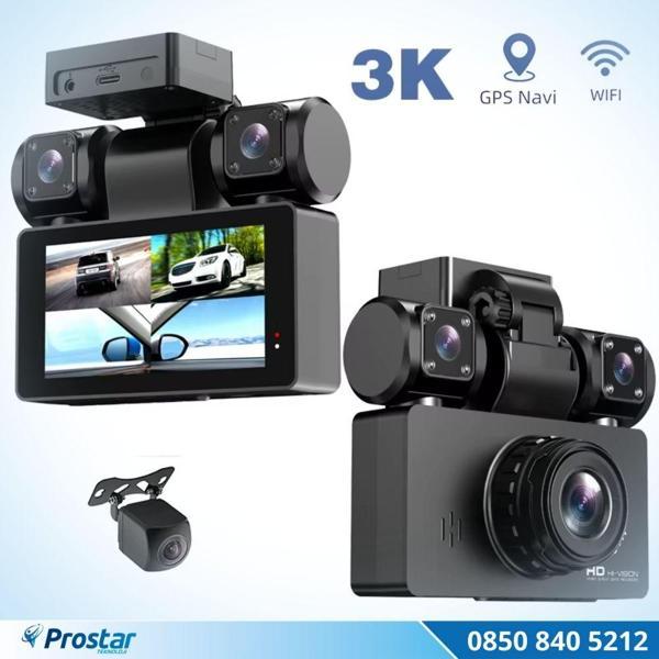 4 Kameralı 3K Ultra HD WIFI GPS Park Modu Özellikli 360 Kamera Seti - Image 1