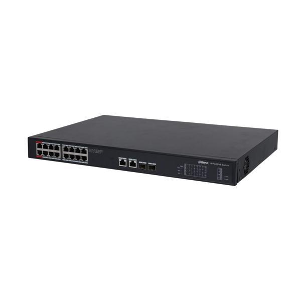 Dahua PFS3220-16GT-240 16 Port Gigabit PoE + 2 Port Gigabit Uplink + 2 Port Gİgabİt SFP 240W Switch - Image 1