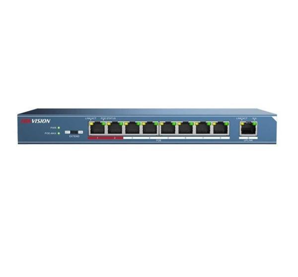 Hikvision DS-3E0109P-E/M 8 Port PoE 1 Port Uplink PoE Switch - Image 1