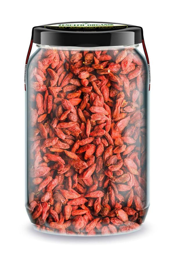 Goji Berry Bi Kavanoz 660 cc. Cam Kavanozda Katkısız Kuru Goji Berry Üzümü Pure Dried Goji Berries - Image 1
