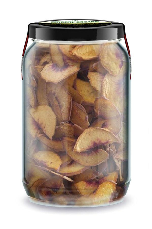 Şeftali Kurusu Bi Kavanoz 660 cc. Cam Kavanozda Katkısız Yaprak Dilim Kurutulmuş Şeftali Dried Peach - Image 1