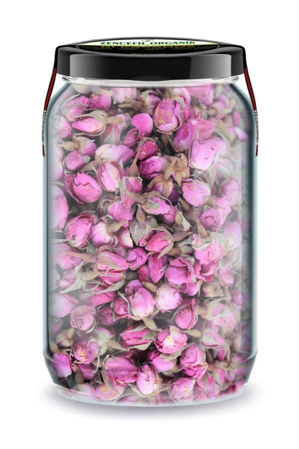Tomurcuk Pembe Gül Kurusu Isparta Gülü Bi Kavanoz 660 cc. Cam Kavanozda Tomurcuk Gül Dried Rose Bud - Image 1