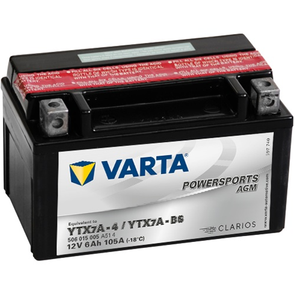 VARTA AKÜ YTX7A-BS NINJA 250R FIDDLE 2 125 AN125 PEOPLE 250 MONDIAL MT KANUNİ SCOOTER - Image 1