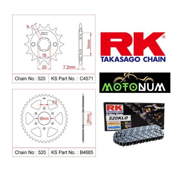 Bajaj Pulsar Ns 200 Rk Premium Zincir Dişli Seti - Yüksek Performans Ve Uzun Ömür - Image 1