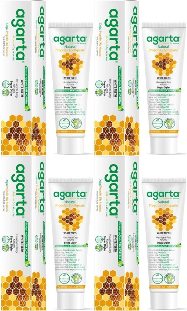 Agarta Doğal Diş Macunu 100ML Propolisli (4 Lü Set) - Image 1