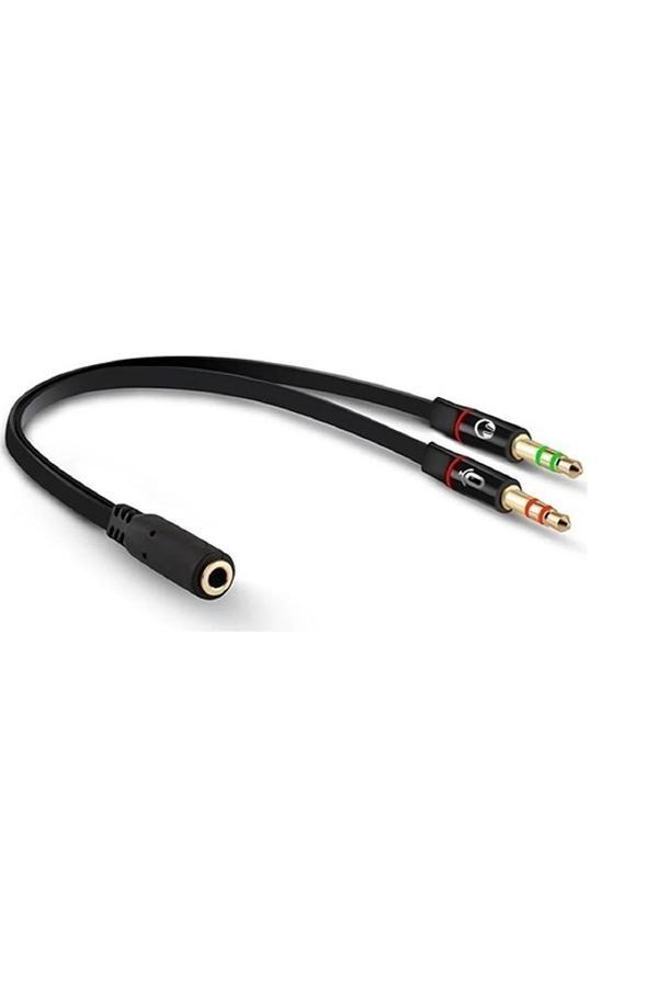 Kulaklık Mikrofon Ayırıcı Kablo 2x3.5 mm Stereo Kablo Pl-8815 - Image 1
