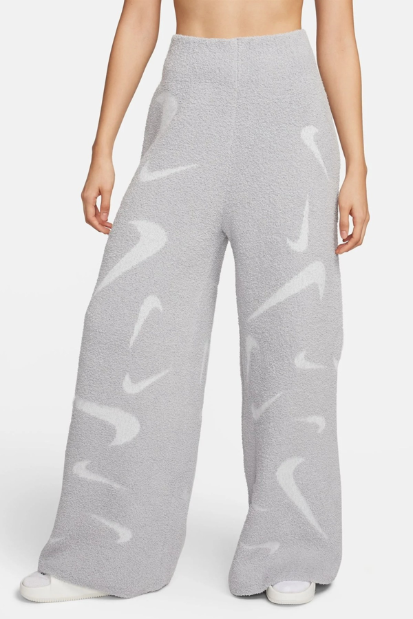 Nike Sportswear Phoenix Cosy Bouclé High Rise Wide Leg Knit Trousers Kadın Yüksek Bel Geniş Paça Örgü Eşofman Altı Gri - Image 1