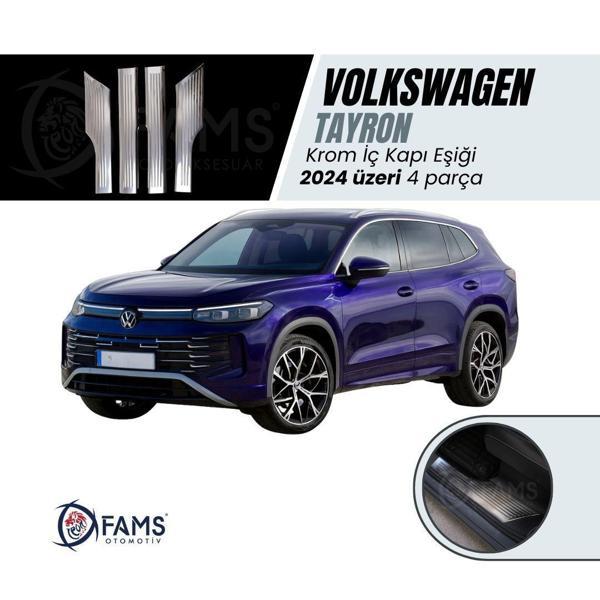 VW TAYRON Uyumlu İç Kapı eşiği 4 kapı 2024 Üzeri P.çelik (Parlak) - Image 1