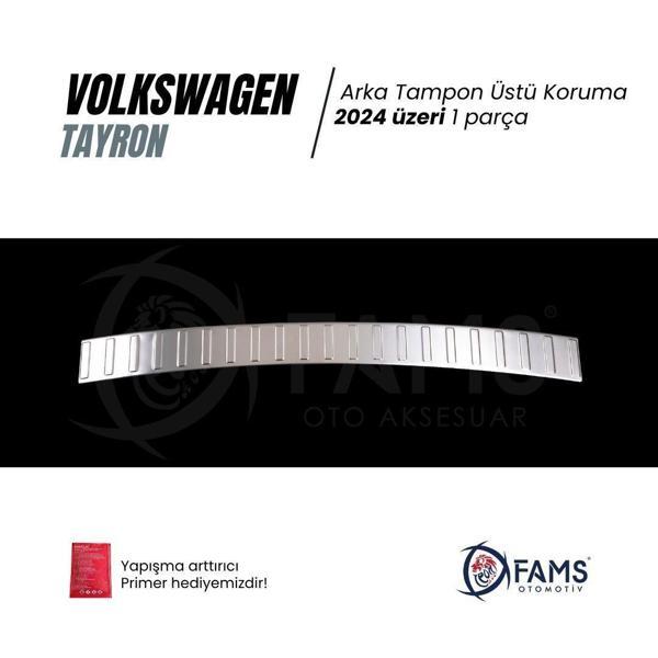 VW TAYRON Uyumlu  Arka Tampon Üstü Koruma 2024 Üzeri P.Çelik (Parlak) - Image 1