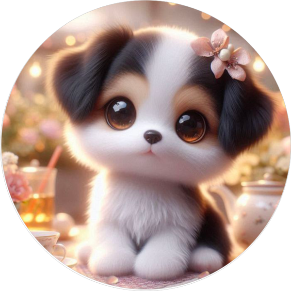 Yenilebilir Yuvarlak Pasta Resim Baskısı 20 cm Şekerli Kağıt Köpek Temalı 126 - Image 1