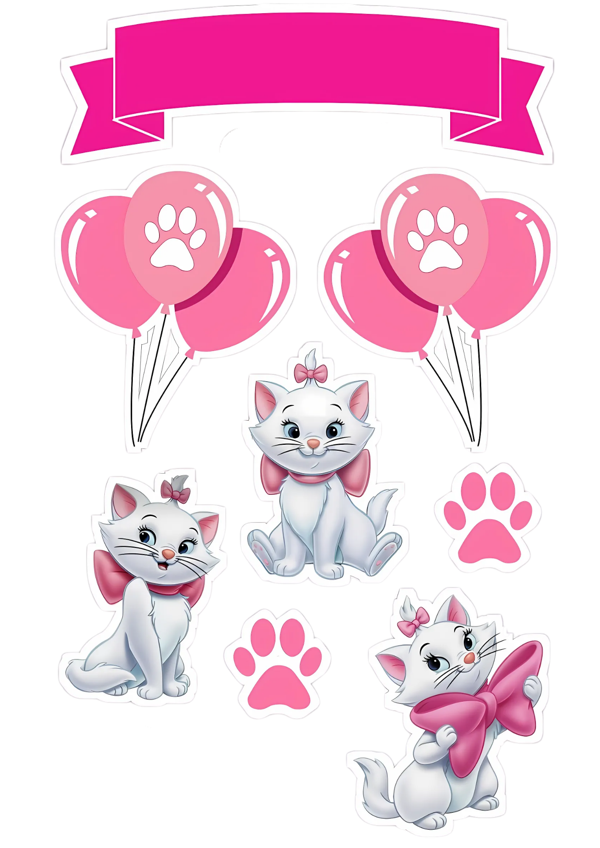 Kedi Yenilebilir Cupcake ve Pasta Resim Baskı - Image 1