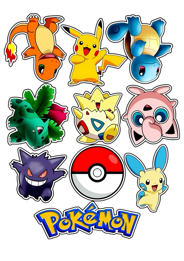 Pokemon Yenilebilir Cupcake ve Pasta Resim Baskı - Image 1