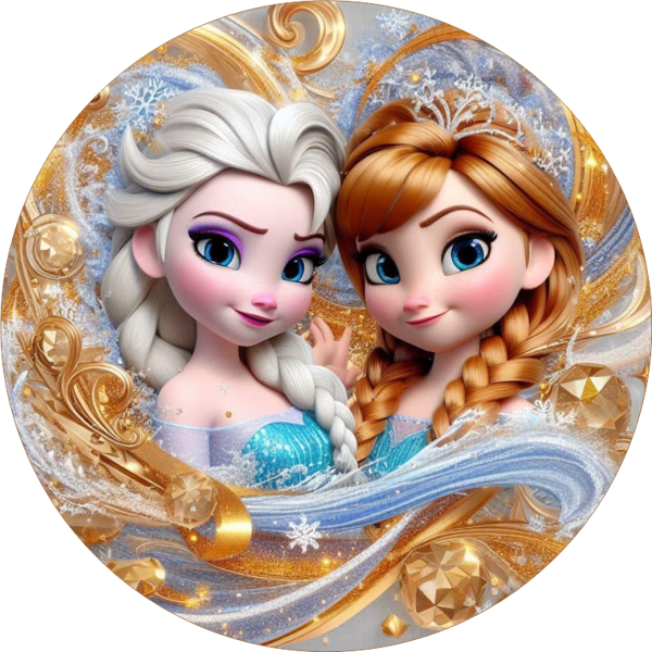 Frozen Yuvarlak Pasta Yenilebilir Resim Baskı 20 cm  - Image 1