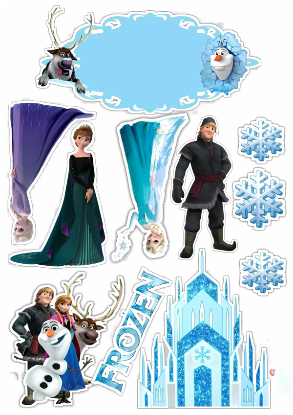 Frozen Yenilebilir Cupcake ve Pasta Resim Baskı - Image 1