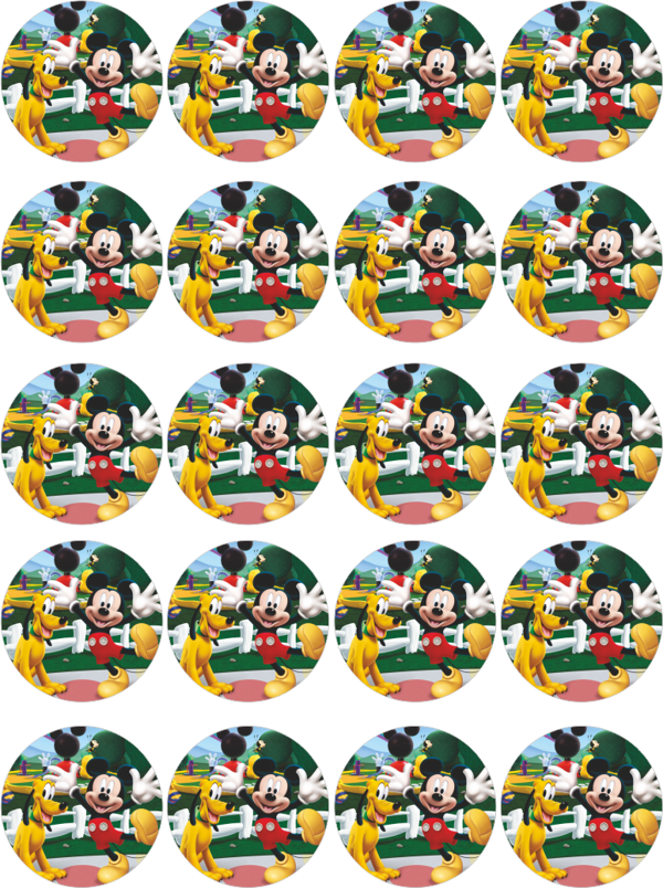 Mickey Mouse Yenilebilir Yuvarlak Kurabiye Resim Baskı - Image 1
