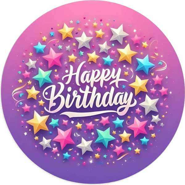 Yenilebilir Yuvarlak Pasta Resim Baskısı 20 cm Şekerli Kağıt Happy Birthday Temalı 71 - Image 1