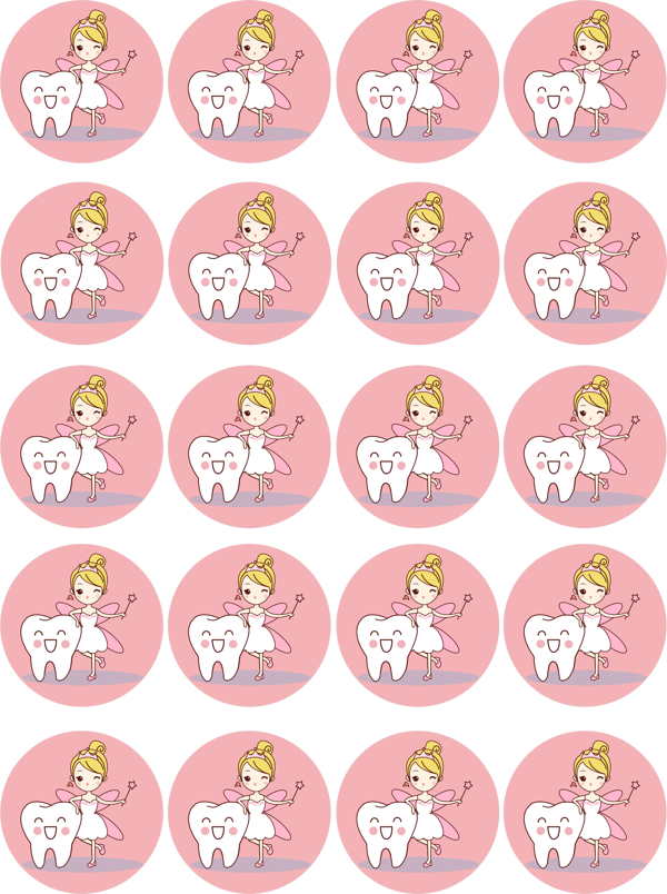 Diş Temalı Yenilebilir Yuvarlak Kurabiye Resim Baskı - Image 1