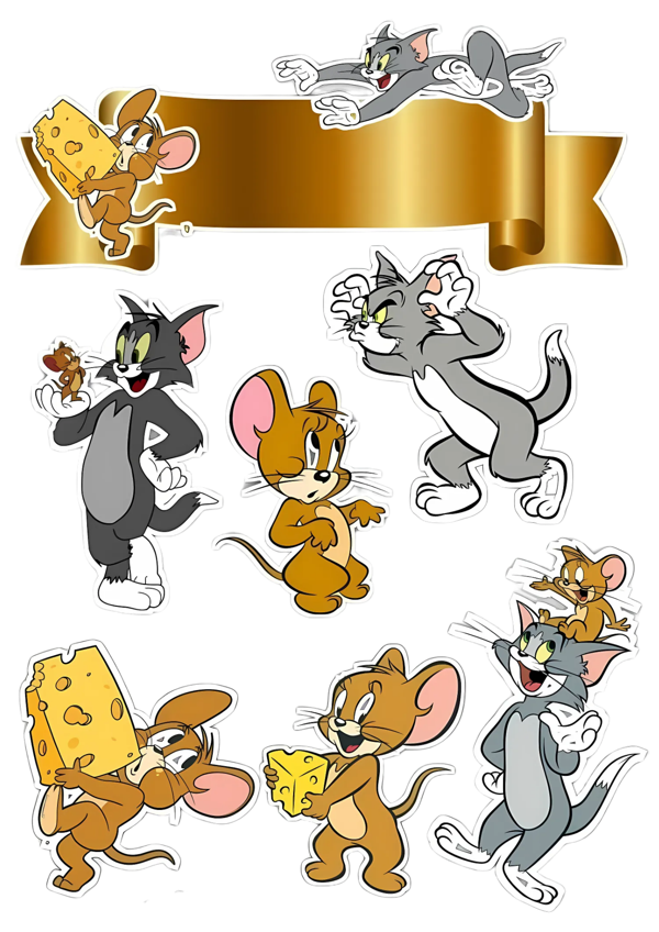 Tom ve Jerry Yenilebilir Cupcake ve Pasta Resim Baskı - Image 1