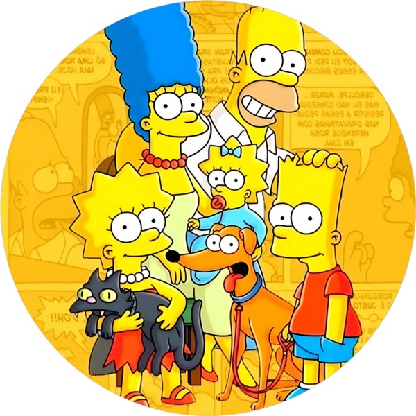 Yenilebilir Yuvarlak Pasta Resim Baskısı 20 cm Şekerli Kağıt Simpsons Temalı 46 - Image 1
