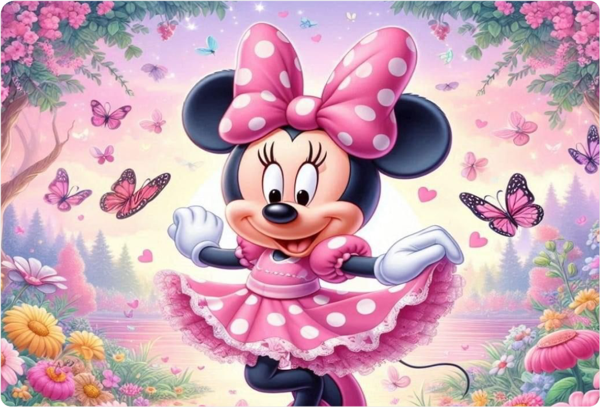Minnie Mouse Dikdörtgen Pasta Yenilebilir Resim Baskı 28*19 cm - Image 1