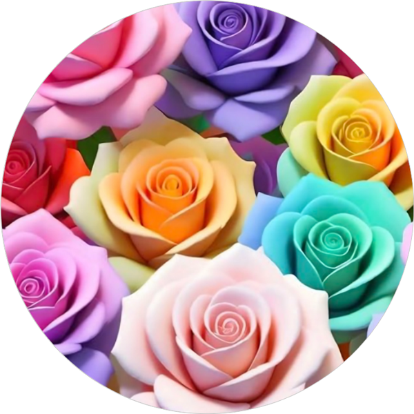 Yenilebilir Yuvarlak Pasta Resim Baskısı 20 cm Şekerli Kağıt Gül Temalı 104 - Image 1