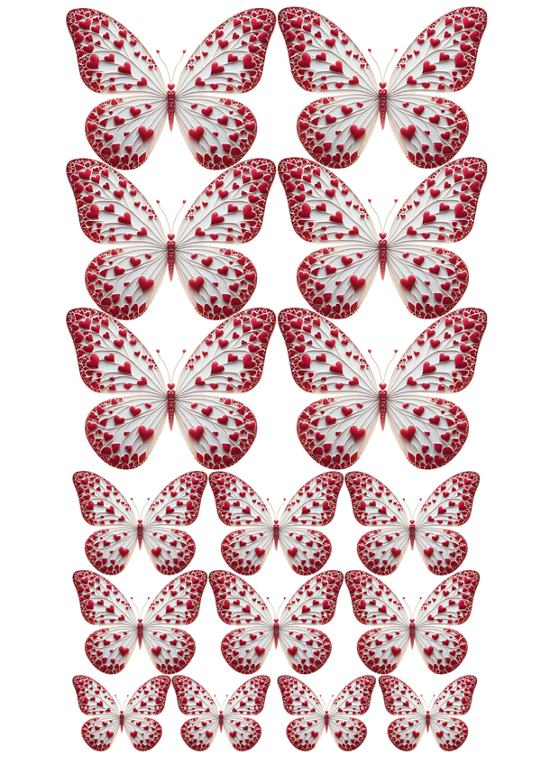 Yenilebilir Şekerli Kağıt Baskısı Cupcake ve Pasta Resim Baskı Kelebek Temalı 19 - Image 1