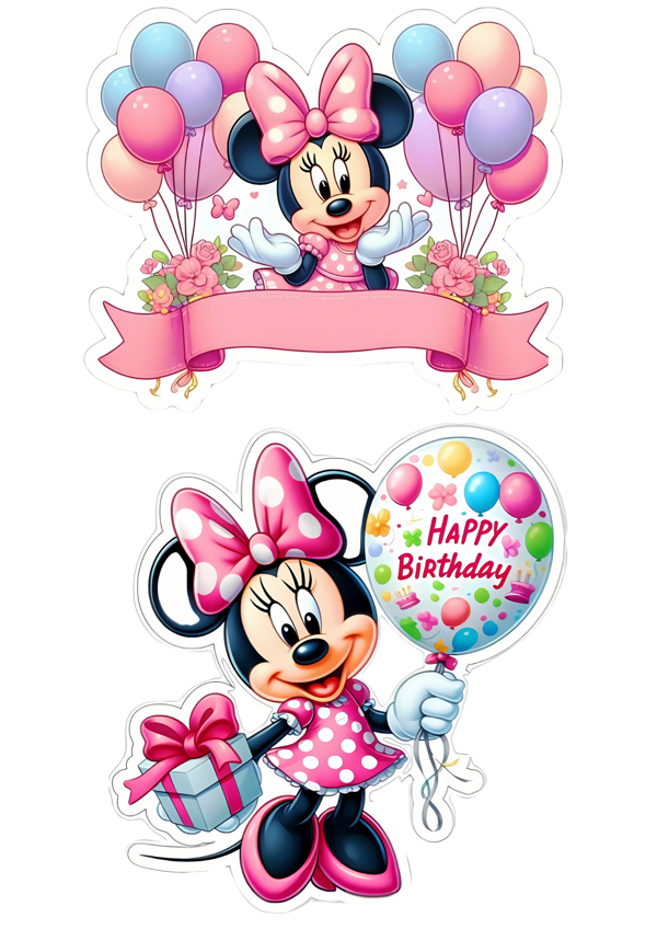 Minnie Mouse Yenilebilir Cupcake ve Pasta Resim Baskı - Image 1