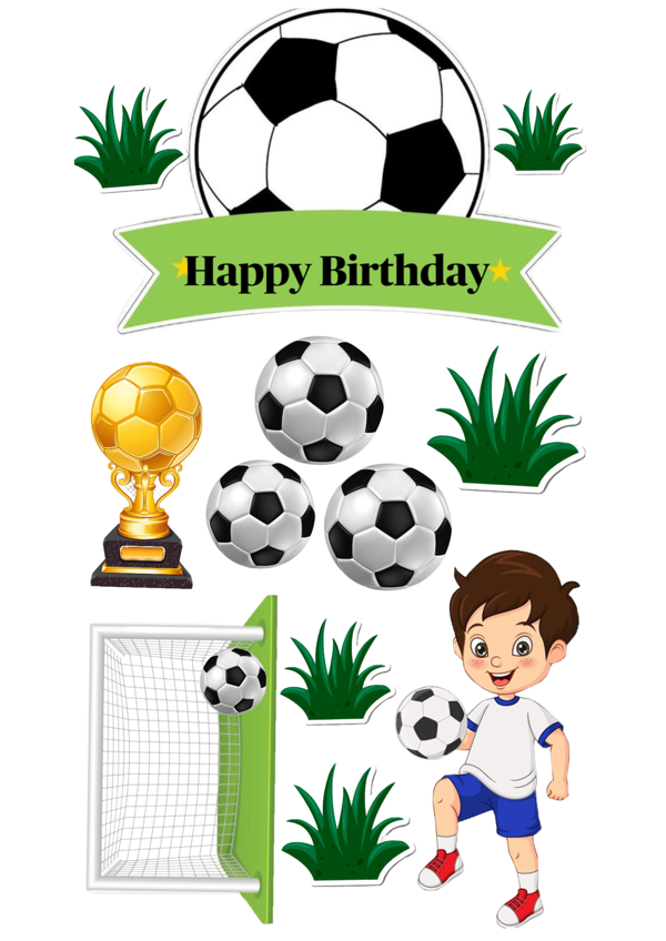 Yenilebilir Şekerli Kağıt Baskısı Cupcake ve Pasta Resim Baskı Futbol Temalı 54 - Image 1