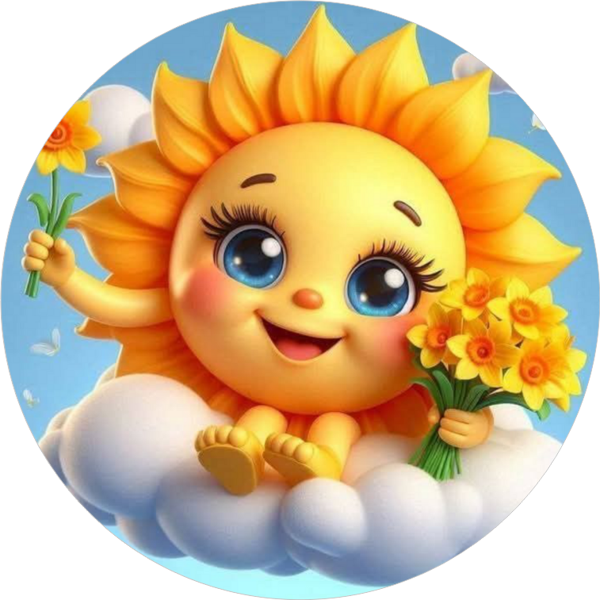 Yenilebilir Yuvarlak Pasta Resim Baskısı 20 cm Şekerli Kağıt Güneş Temalı 111 - Image 1