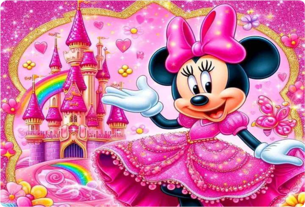 Minnie Mouse Dikdörtgen Pasta Yenilebilir Resim Baskı 28*19 cm - Image 1