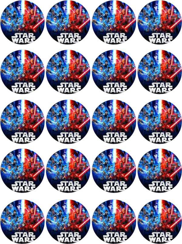 Starwars Yenilebilir Yuvarlak Kurabiye Resim Baskı - Image 1