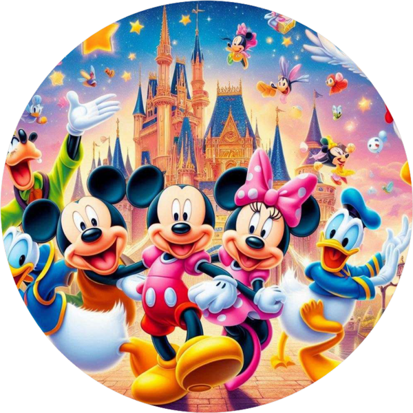 Walt Disney Yuvarlak Pasta Yenilebilir Resim Baskı 20 cm  - Image 1