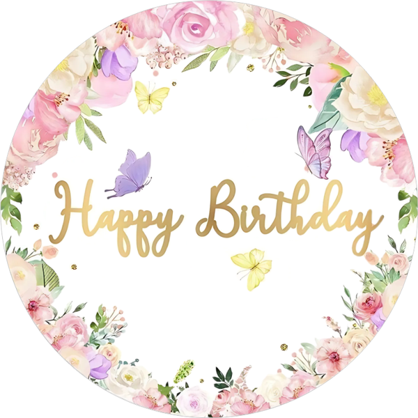 Yenilebilir Yuvarlak Pasta Resim Baskısı 20 cm Şekerli Kağıt Happy Birthday Temalı 61 - Image 1
