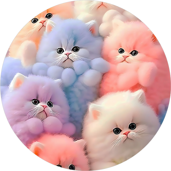 Yenilebilir Yuvarlak Pasta Resim Baskısı 20 cm Şekerli Kağıt Kedi Temalı 99 - Image 1
