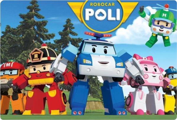 Robocar Poli Dikdörtgen Pasta Yenilebilir Resim Baskı 28*19 cm - Image 1