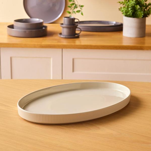 Karaca Massimo Kayık Tabak Krem 35 cm - Image 1