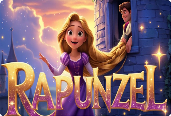 Rapunzel Tayfa Dikdörtgen Pasta Yenilebilir Resim Baskı 28*19 cm - Image 1