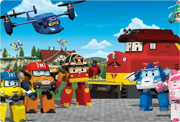 Robocar Poli Dikdörtgen Pasta Yenilebilir Resim Baskı 28*19 cm - Image 1