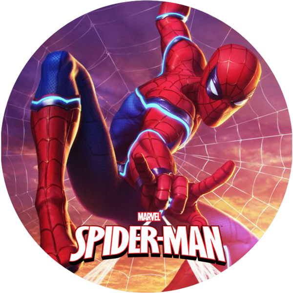 Spiderman Yuvarlak Pasta Yenilebilir Resim Baskı 20 cm  - Image 1