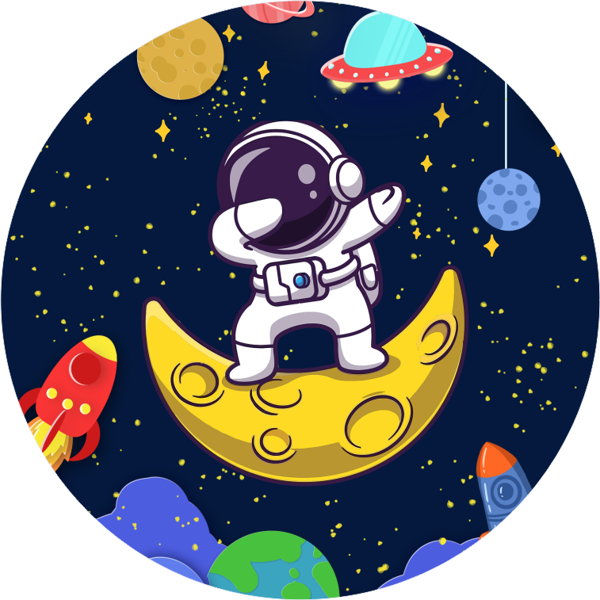 Uzay Yuvarlak Pasta Yenilebilir Resim Baskı 20 cm  - Image 1