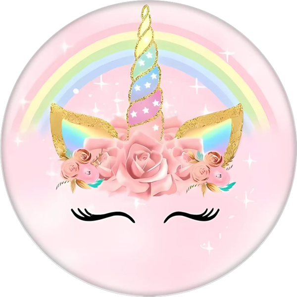 Yenilebilir Yuvarlak Pasta Resim Baskısı 20 cm Şekerli Kağıt Unicorn Temalı 67 - Image 1