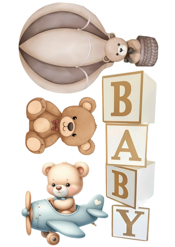 Yenilebilir Şekerli Kağıt Baskısı Cupcake ve Pasta Resim Baskı Ayıcık Temalı 44 - Image 1