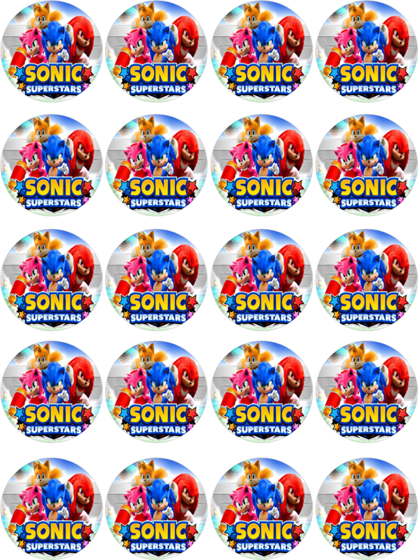 Sonic Yenilebilir Yuvarlak Kurabiye Resim Baskı - Image 1