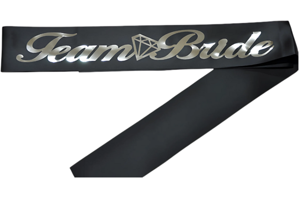 Team Bride Kuşak Siyah Üzeri Gümüş - Image 1