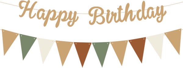 Sütlü Kahve Happy Birthday Kaligrafi Banner ve Düz Renk Flama Set - Image 1
