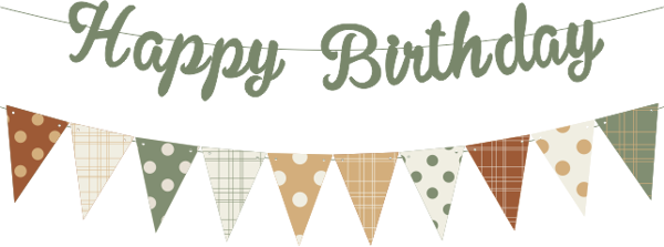 Küf Yeşili Happy Birthday Kaligrafi Banner ve Desenli Flama Set - Image 1