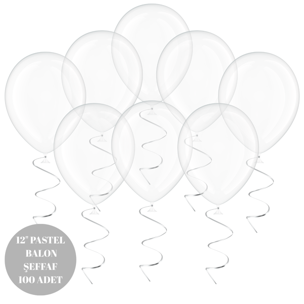 Şeffaf Balon 100 Adet 12 inç - Image 1