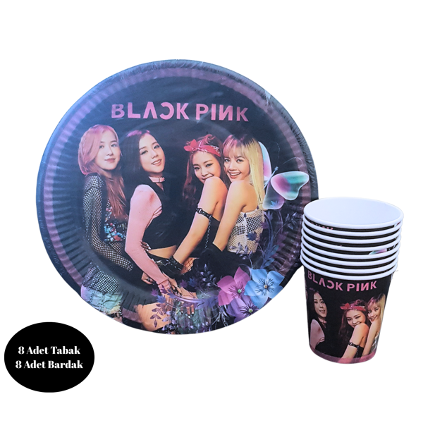 Blackpink Karton Tabak Bardak 8 li Set - Image 1